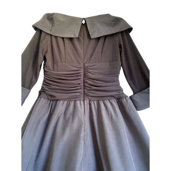 Eliza J Black Portrait Collar 3/4 sleeve cocktail dress Sz 10 portrait collar - Picture 4 of 9